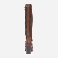 Botte à talon en cuir et textile^Caprice Sale