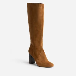 Botte à talon en cuir velours^Eram Discount