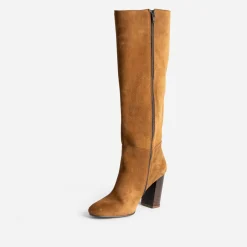 Botte à talon en cuir velours^Eram Discount