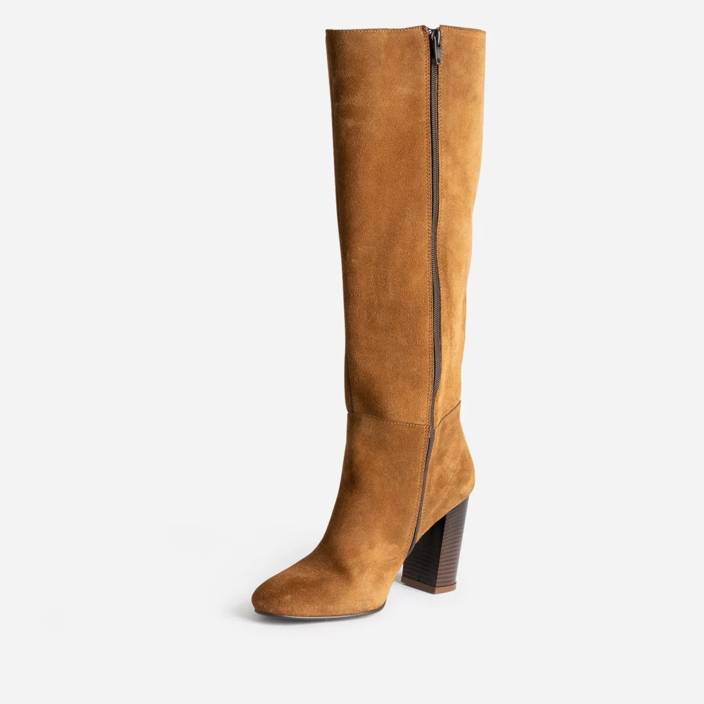 Botte à talon en cuir velours^Eram Discount