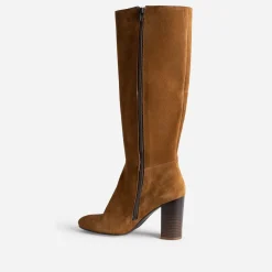 Botte à talon en cuir velours^Eram Discount