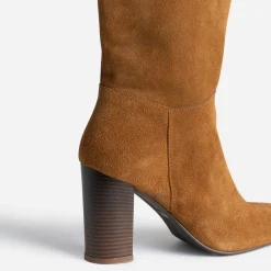 Botte à talon en cuir velours^Eram Discount