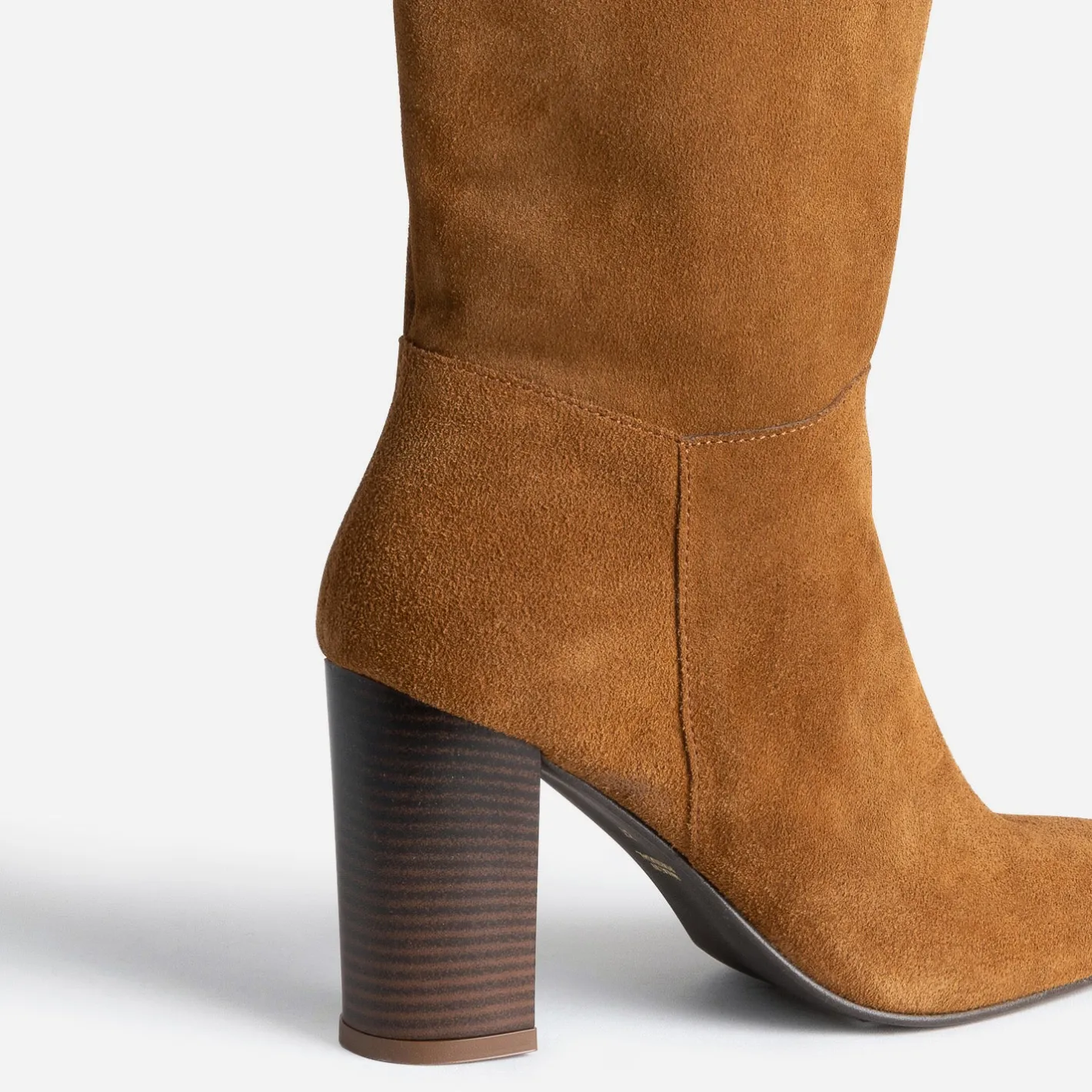 Botte à talon en cuir velours^Eram Discount