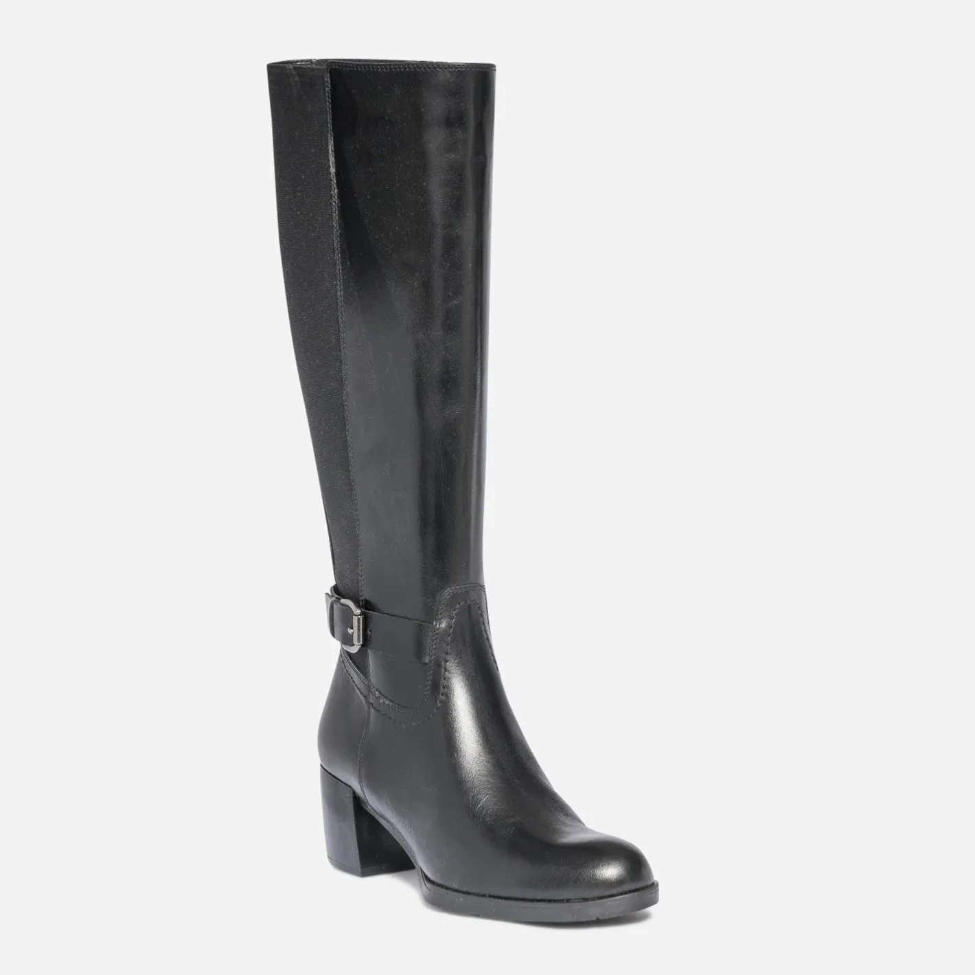 Botte à talon e en cuir pour mollet large^Eram Sale