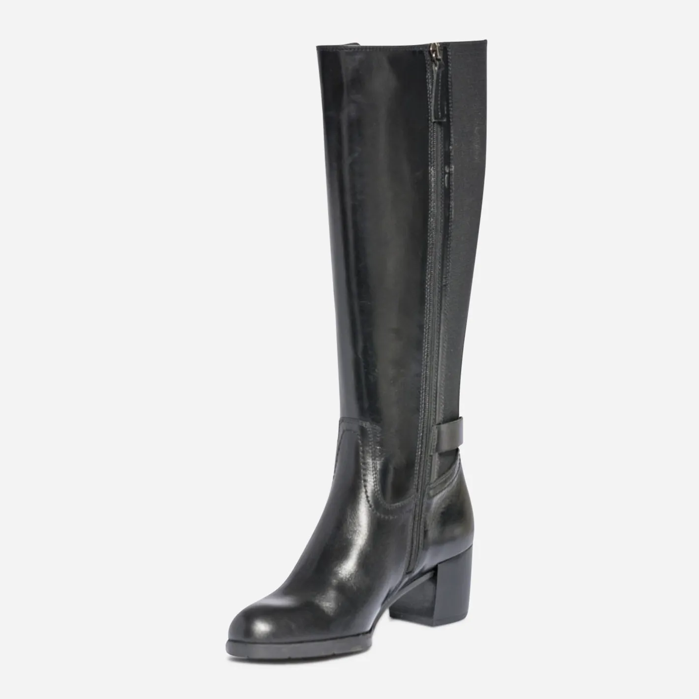 Botte à talon e en cuir pour mollet large^Eram Sale