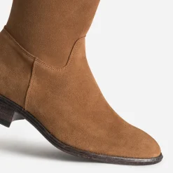 Botte camel cuir velours^Eram Clearance