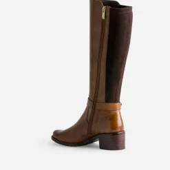 Botte camel cuir bi matière^Caprice New