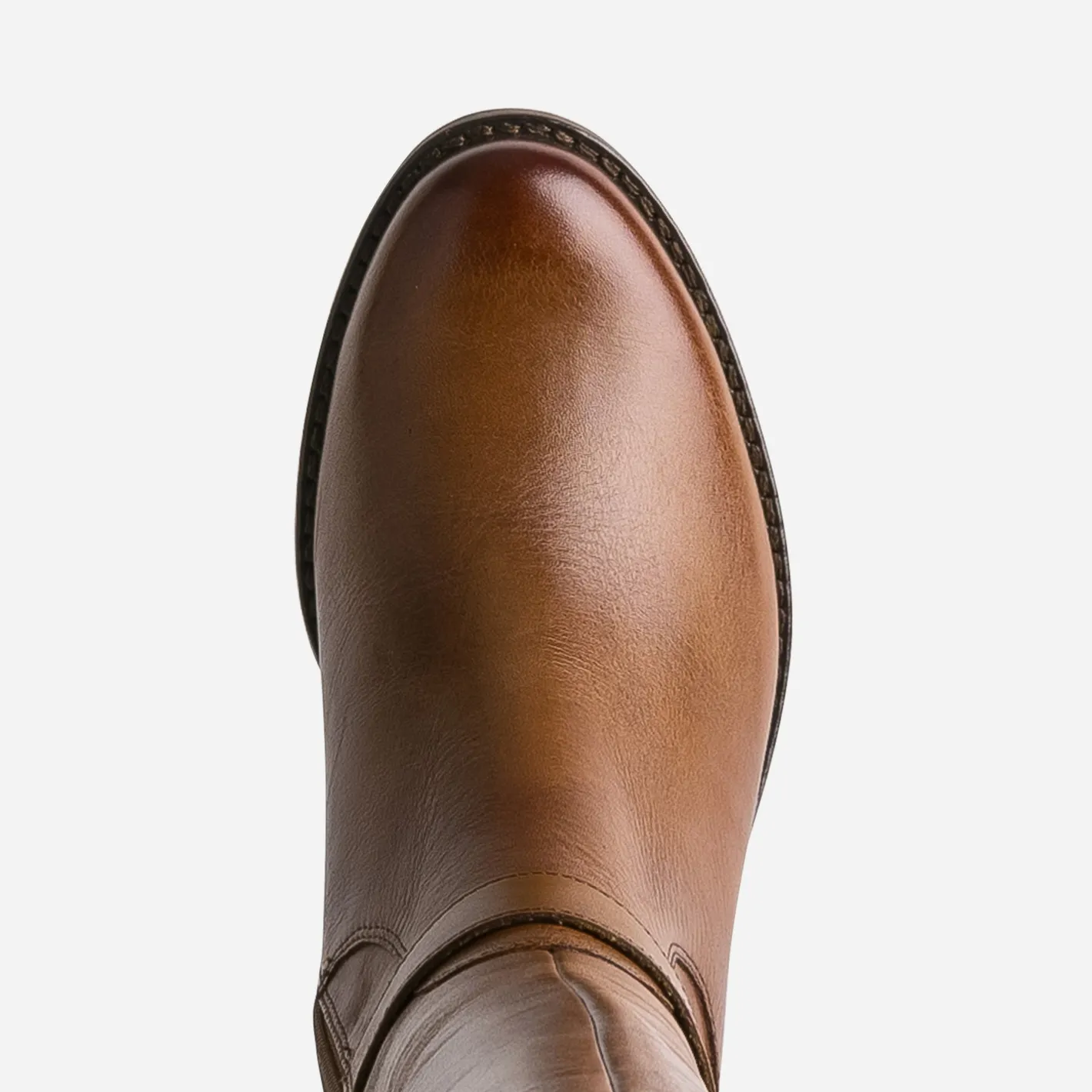 Botte camel cuir bi matière^Caprice New