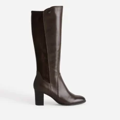 Botte en cuir bi matière^Caprice