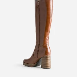 Botte cognac éco-conçue à plateforme^Eram Best