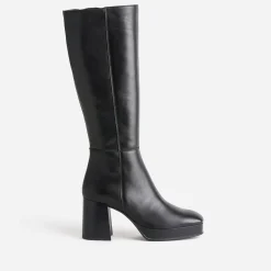 Botte e en cuir à plateforme pour mollets fins^Eram Discount