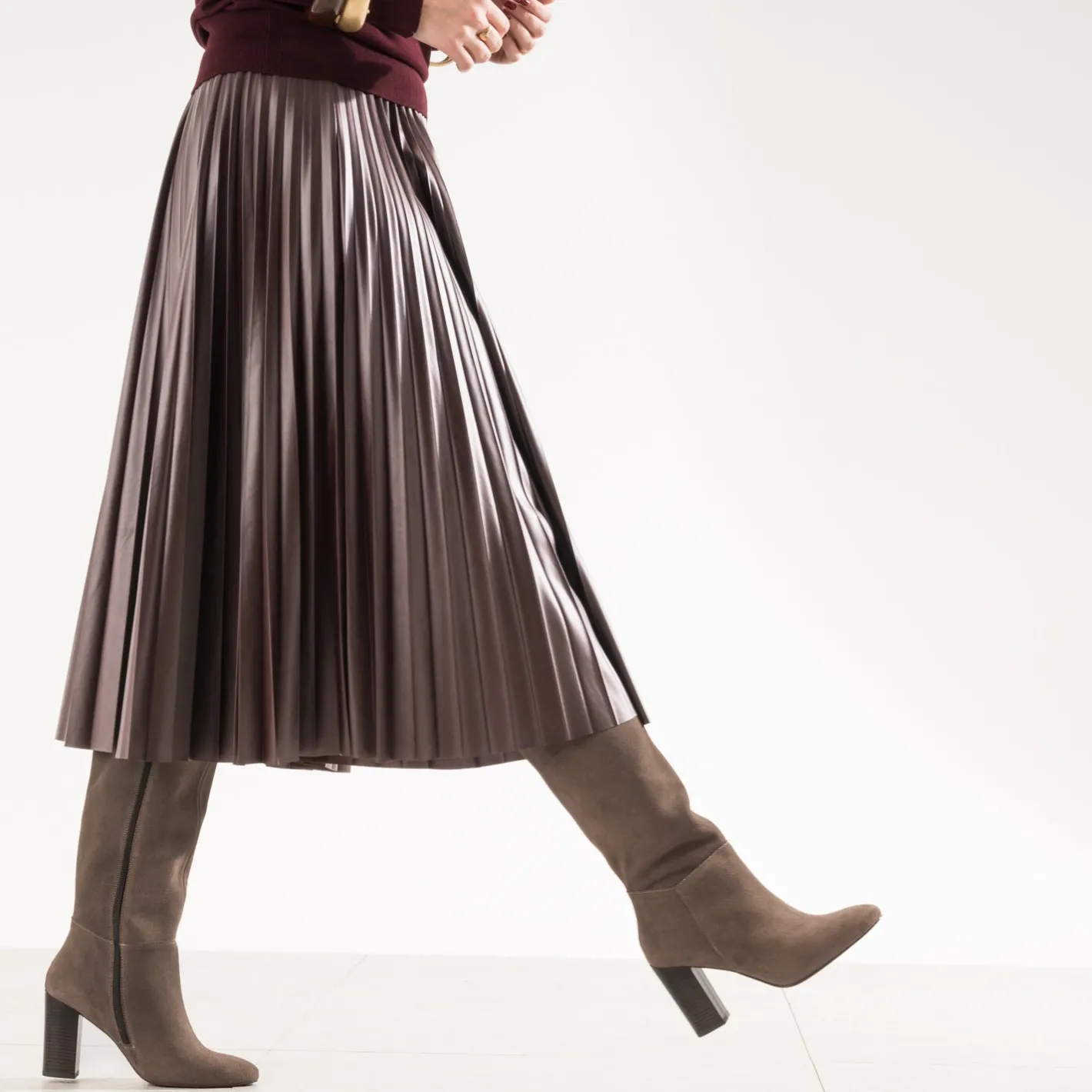Botte taupe cuir velours^Eram Sale
