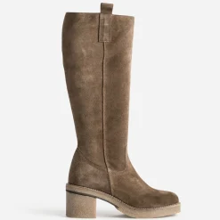 Botte cuir velours semelle effet crêpe^Eram Online