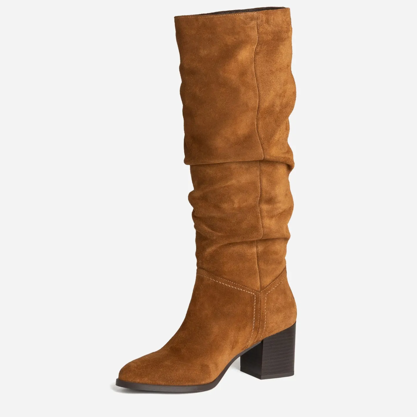 Botte TEXTO camel en cuir velours à tige plissée^Eram Clearance