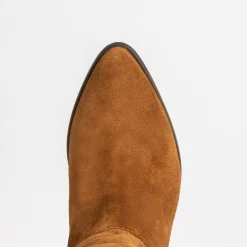 Botte TEXTO camel en cuir velours à tige plissée^Eram Clearance