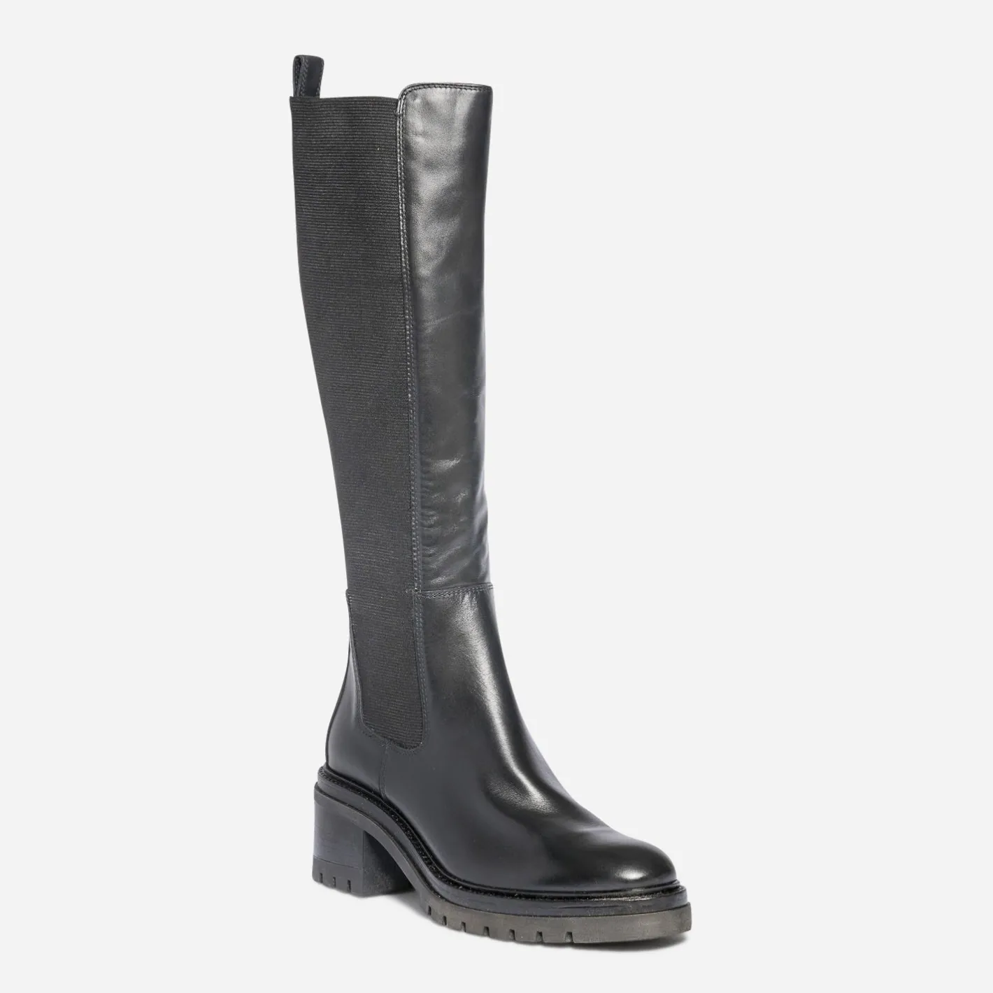 Botte e en cuir avec élastiques côtés^Texto Discount