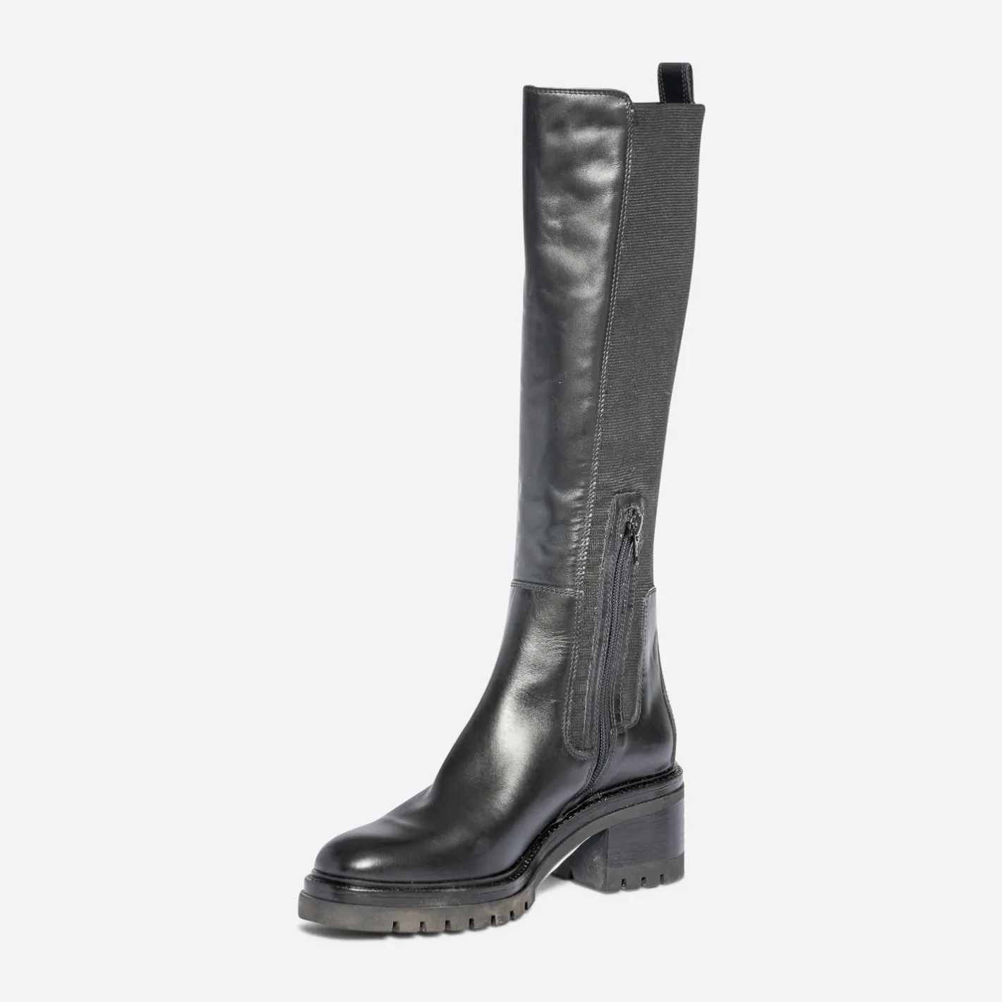 Botte e en cuir avec élastiques côtés^Texto Discount