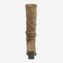 Botte TEXTO en cuir velours éco-conçu à tige plissée^Eram Outlet