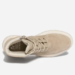 Bottine taupe éco-conçue en cuir velours^Texto Online