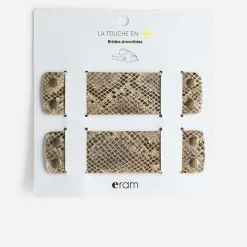 Brides amovibles s en cuir effet python doré^Eram Discount