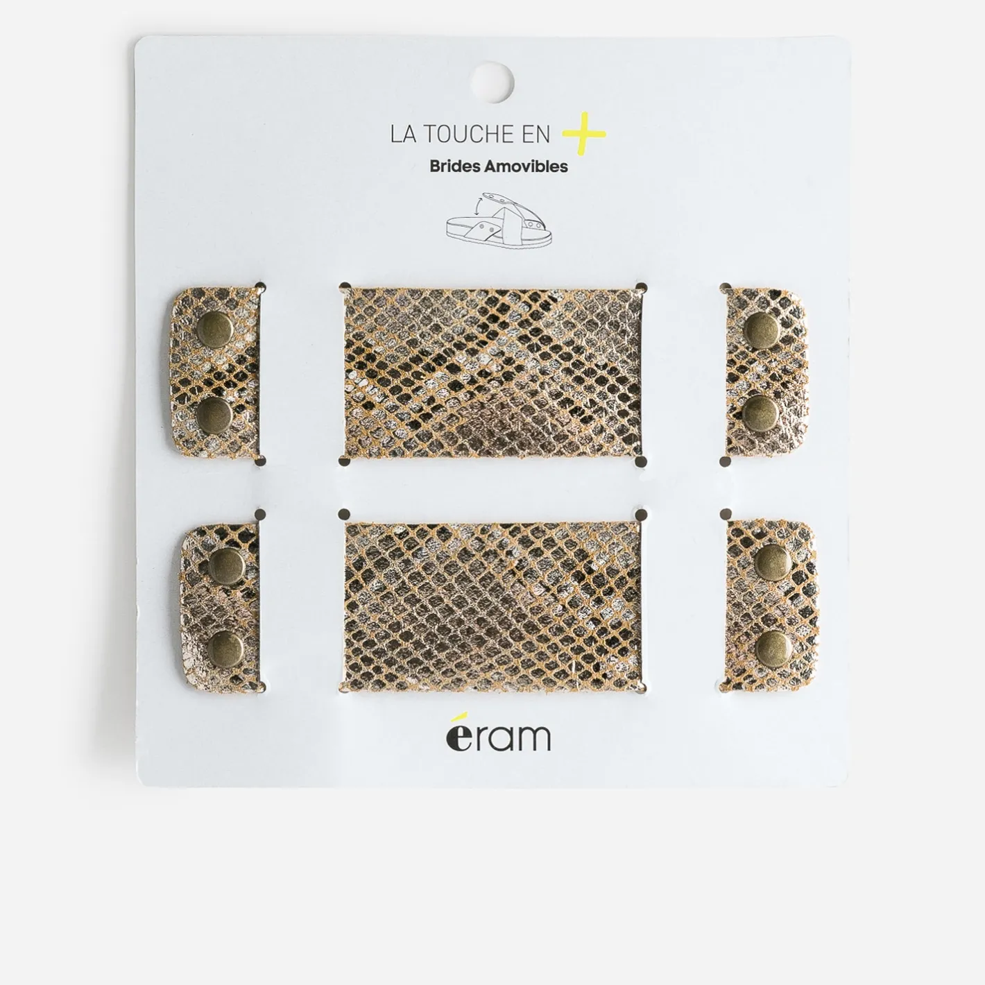 Brides amovibles s en cuir effet python doré^Eram Discount