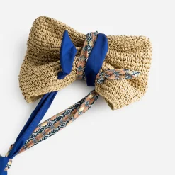 Cabas foncé paille papier anses-foulard^Eram Sale