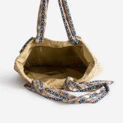 Cabas foncé paille papier anses-foulard^Eram Sale