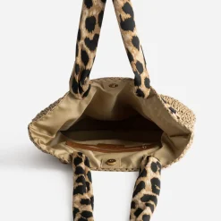 Cabas foncé paille papier anses-foulard^Eram New