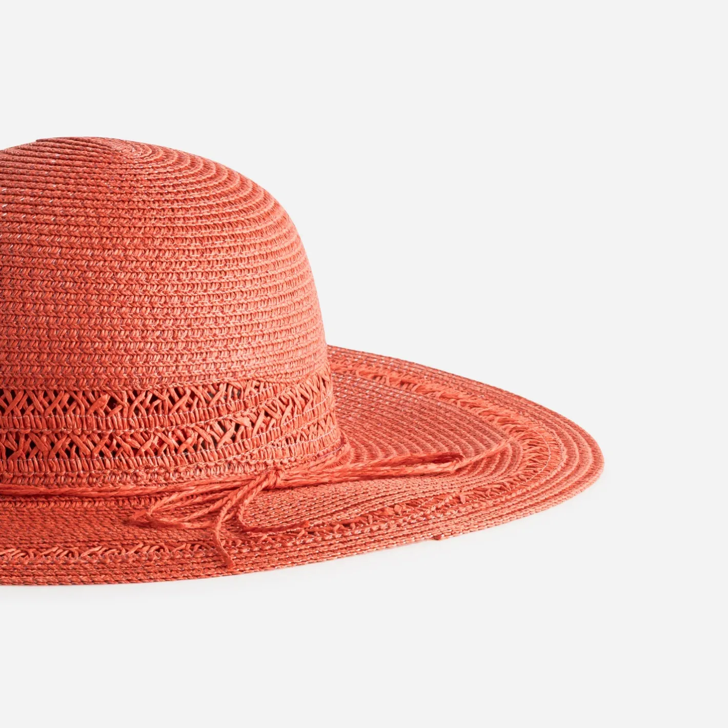 Capeline TEXTO corail paille papier^Eram Outlet