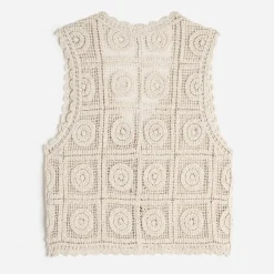 Cardigan sans manches crochet^Texto Sale