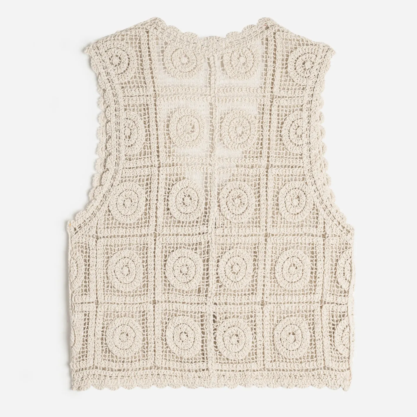 Cardigan sans manches crochet^Texto Sale