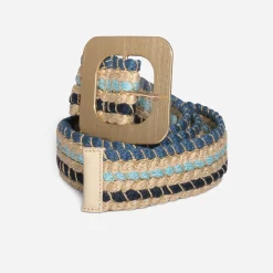 Ceinture bleue et beige tressée^Eram Clearance