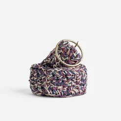 Ceinture , prune, écrue tressée^Eram