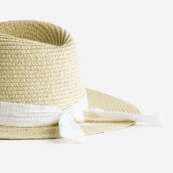 Chapeau doré avec galon broderie anglaise^Eram Online