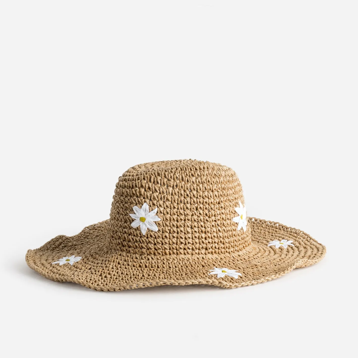 Chapeau paille papier motif fleurs^Texto Best