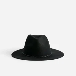 Chapeau laine feutrée avec galon-chaînette^Eram Online