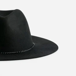 Chapeau laine feutrée avec galon-chaînette^Eram Online