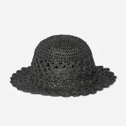 Chapeau noir tressé^Texto Sale