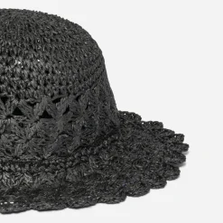 Chapeau noir tressé^Texto Sale