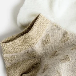 Chaussettes doré jacquard cœurs et écrues^Eram