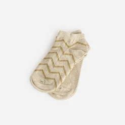 Chaussettes courtes chevrons dorés^Eram