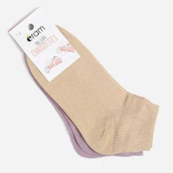Chaussettes courtes et rose pailletées^Eram Online