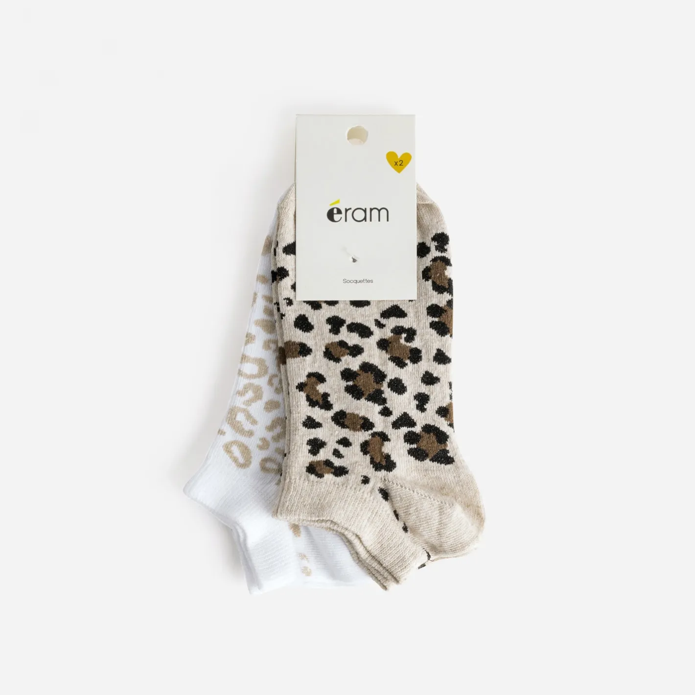 Chaussettes courtes blanches et bleus à motif fleurs^Eram Outlet