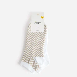 Chaussettes courtes blanches et dorées^Eram Online