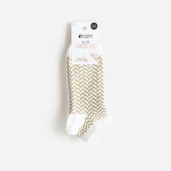 Chaussettes écrues et chevrons dorés^Eram Discount