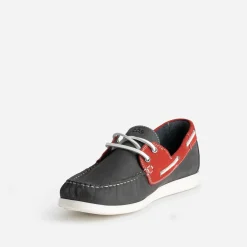 Chaussure bateau marine et rouge cuir nubuck^Tbs Discount