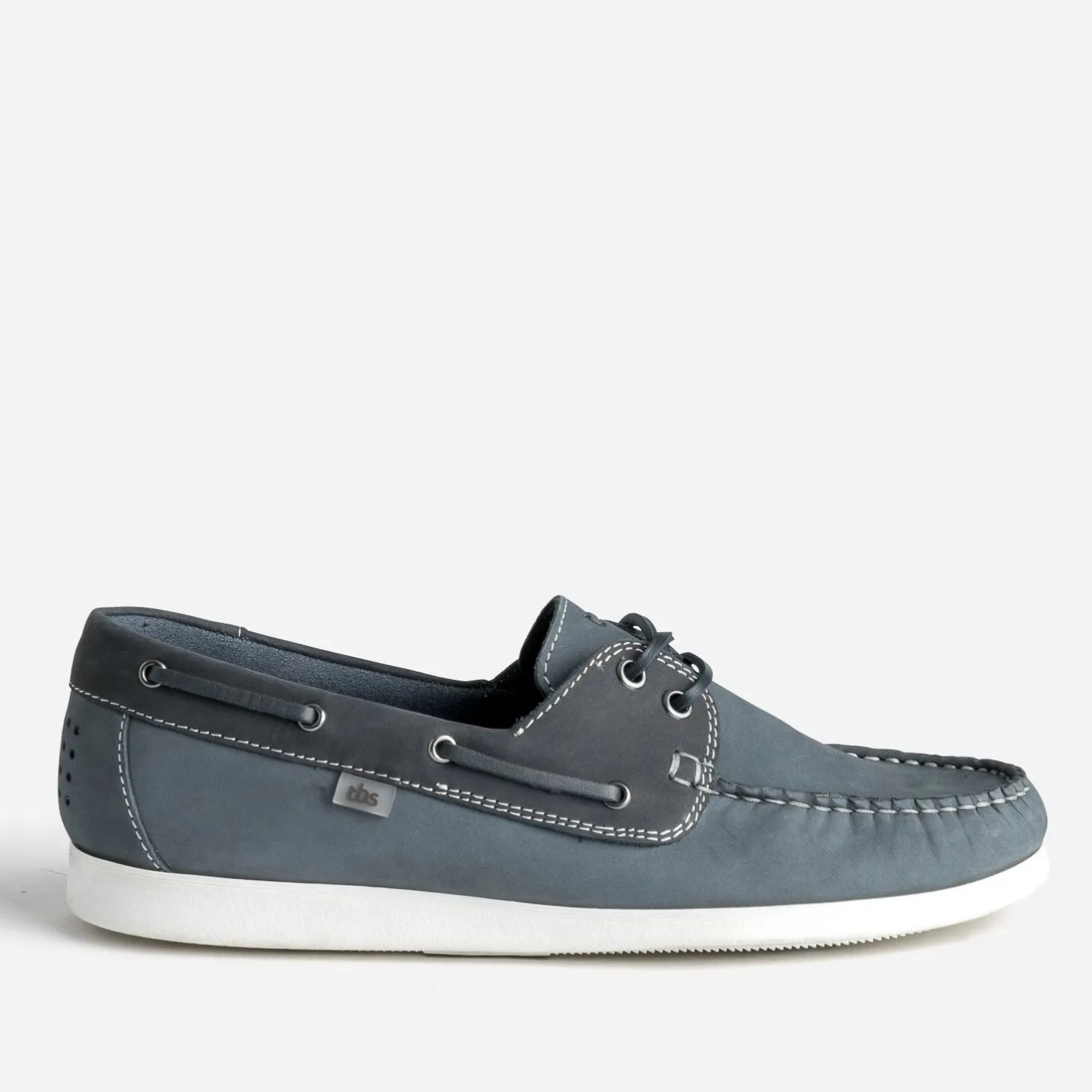 Chaussure-bateau bleu denim cuir nubuck^Tbs New