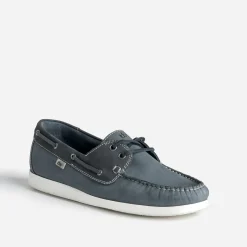 Chaussure-bateau bleu denim cuir nubuck^Tbs New