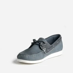 Chaussure-bateau bleu denim cuir nubuck^Tbs New