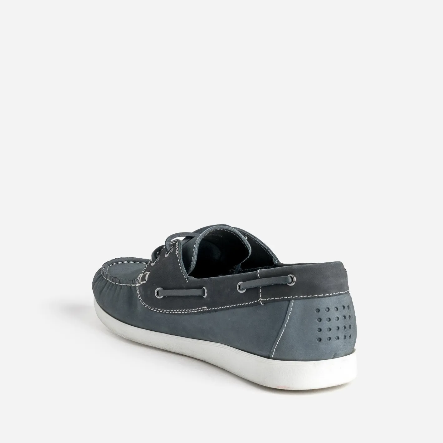 Chaussure-bateau bleu denim cuir nubuck^Tbs New